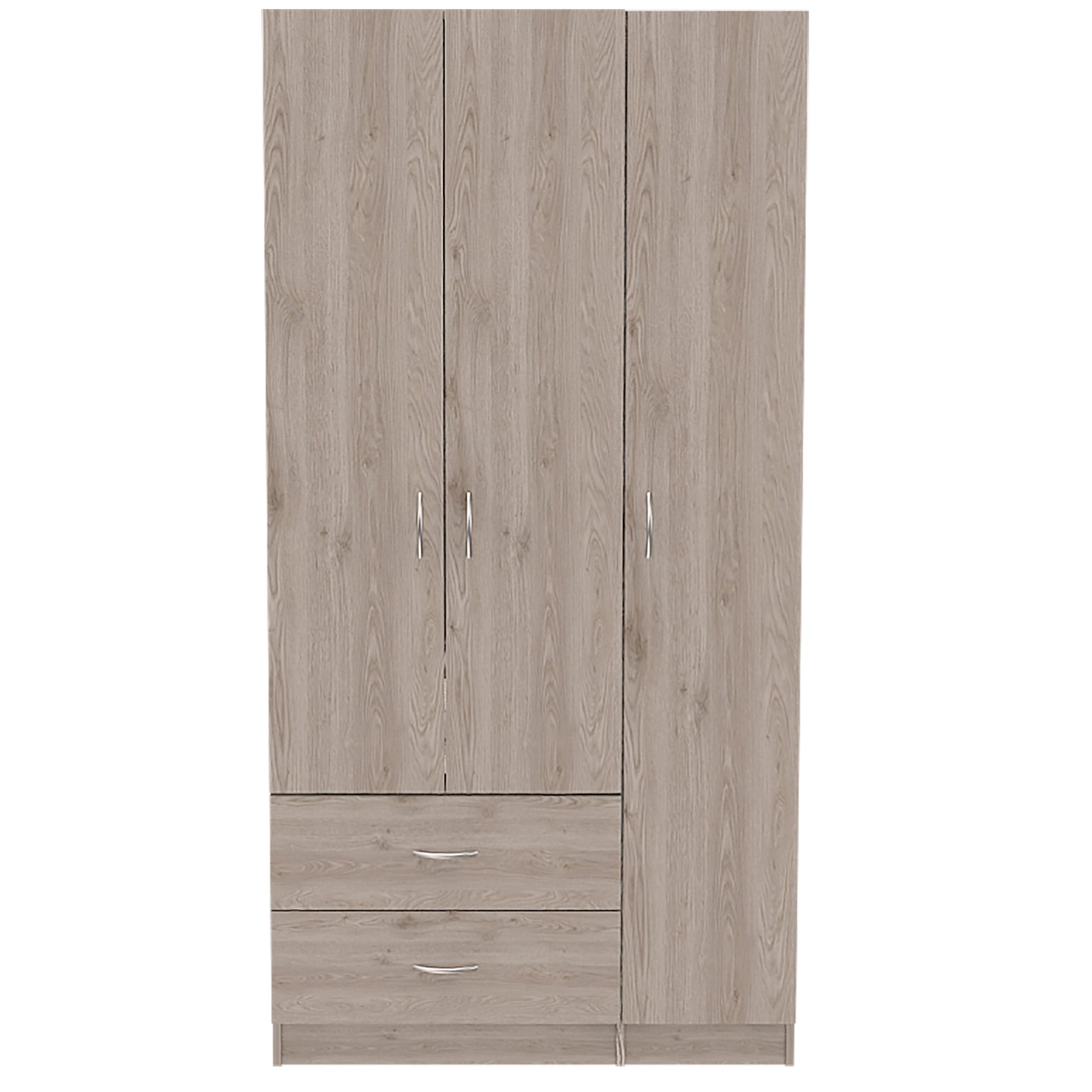 Rowaton 2 Drawer 3 Door Armoire Light Gray Light Gray Particle Board