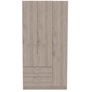 Rowaton 2 Drawer 3 Door Armoire Light Gray Light Gray Particle Board