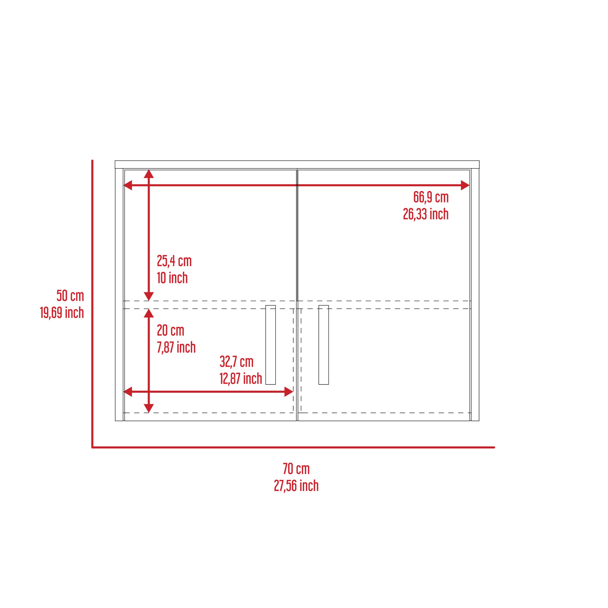 Black Wengue 2 Door Rectangle Wall Cabinet Black Particle Board