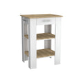 Rockaway 1 Drawer 2 Shelf Kitchen Island White And Light Oak White Particle Board