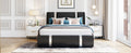 Full Size Upholstered Faux Leather Platform Bed With A Hydraulic Storage System, Black Black Technical Leather