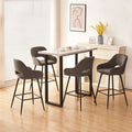 Bar Stools Set Of 2 Velvet Gray Breakfast Dining