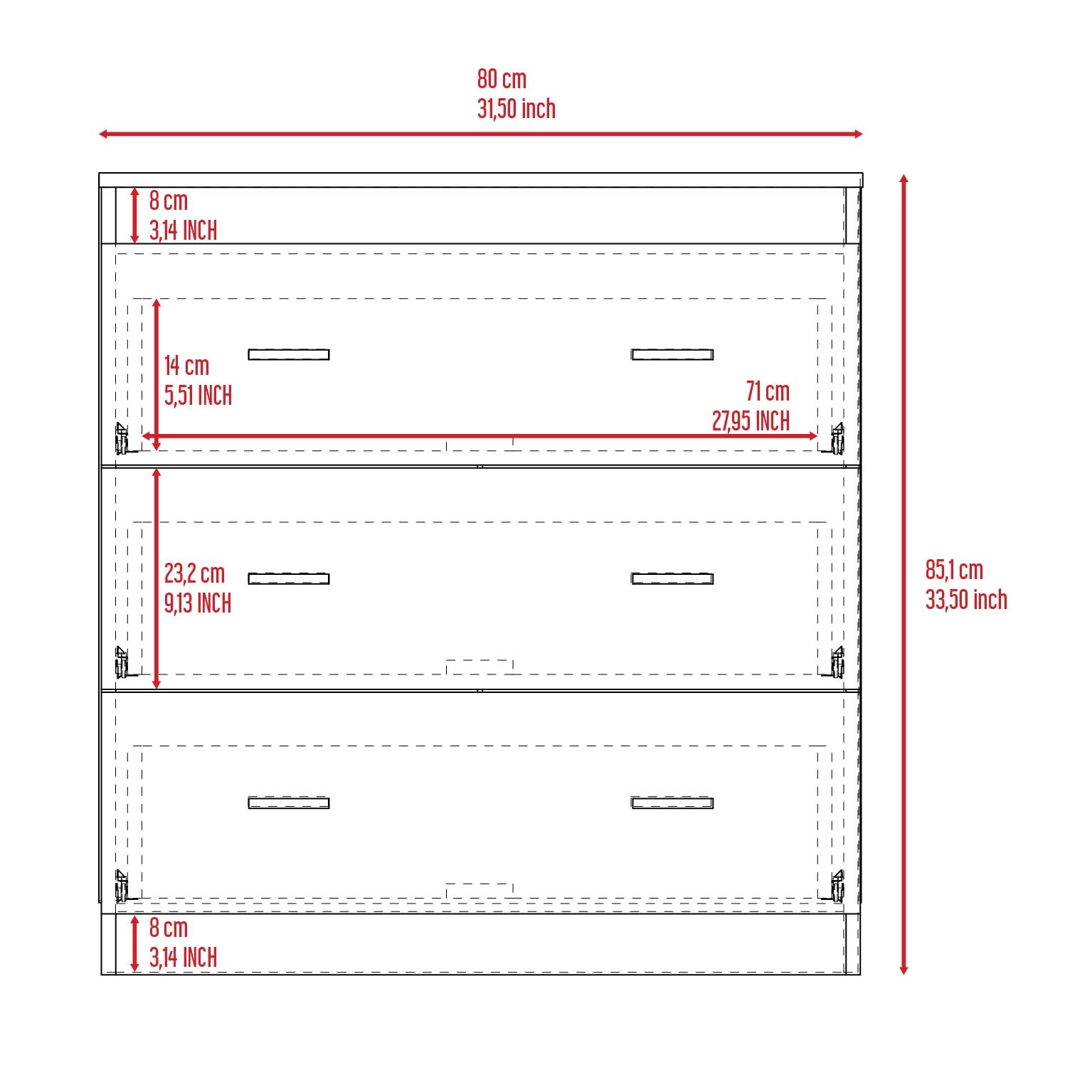 White 3 Drawer Dresser White Bedroom Particle Board