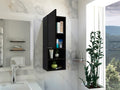 Black Wengue Rectangle 2 Shelf Medicine Cabinet Black Particle Board