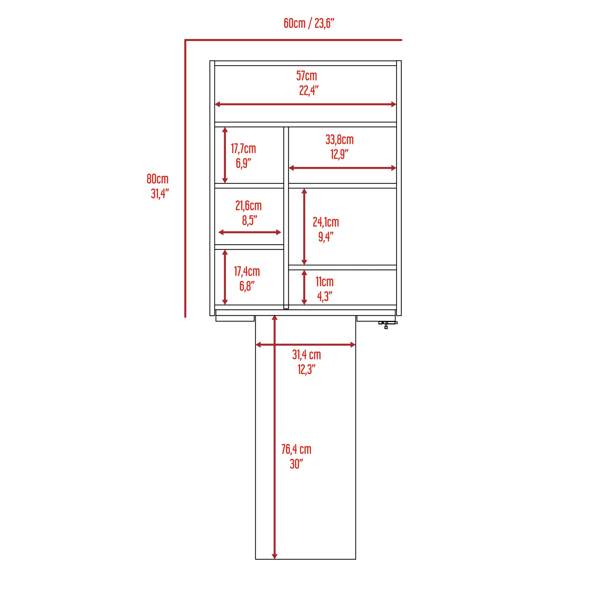 Wakeman Rectangle Foldable Desk White White Particle Board