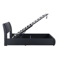 Queen Size Upholstered Faux Leather Platform Bed With A Hydraulic Storage System, Black Black Technical Leather
