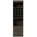 Smokey Oak 16 Bottle 1 Shelf Bar Cabinet Oak Particle Board