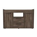 Chapella 2 Drawer Sideboard Dark Walnut Brown Particle Board