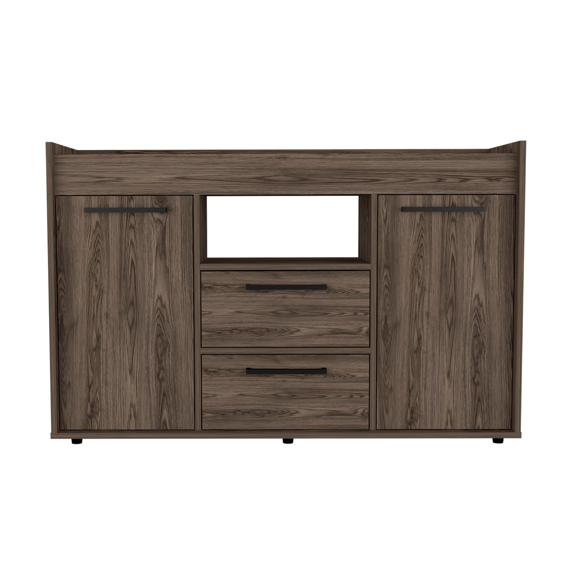 Chapella 2 Drawer Sideboard Dark Walnut Brown Particle Board