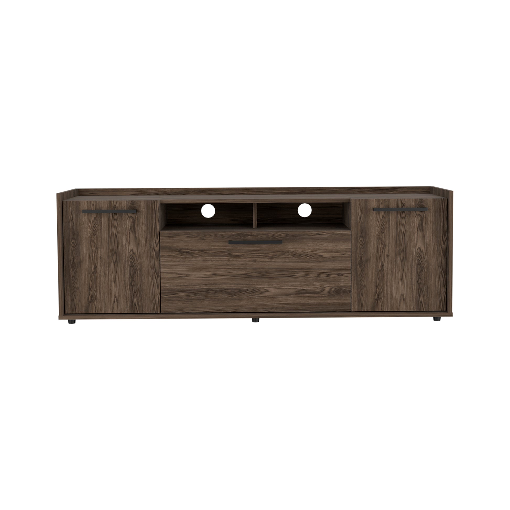 Brock Rectangle 2 Door Tv Stand Dark Walnut Brown 50 59 Inches Particle Board