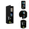 Black Wengue Rectangle 2 Shelf Medicine Cabinet Black Particle Board