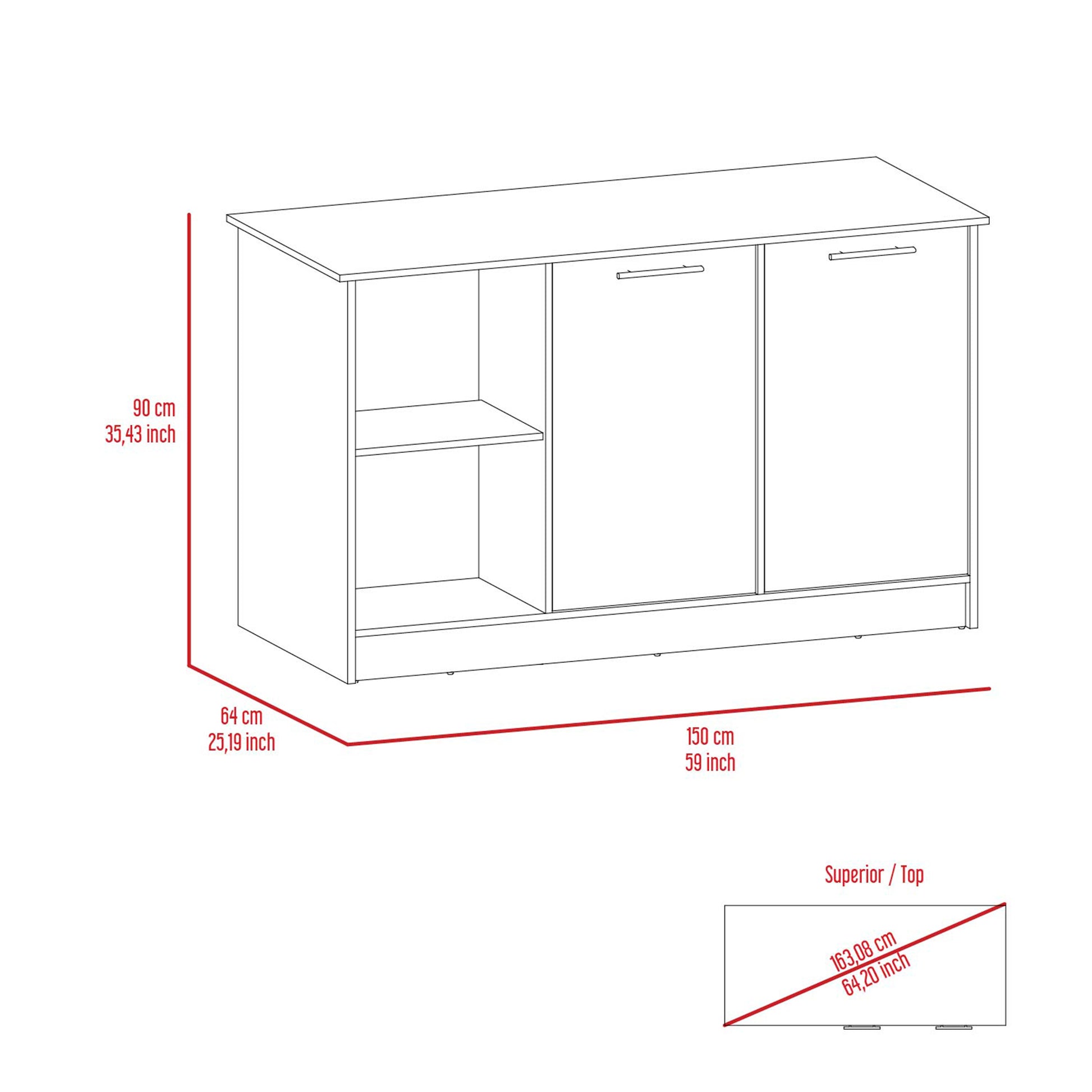 Light Oak And White 2 Shelf Kitchen Island White Particle Board