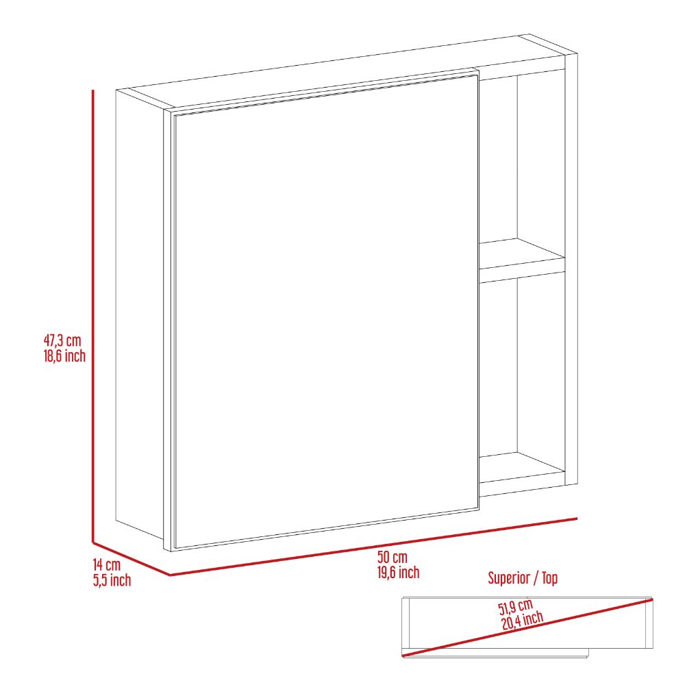 Myrick 2 Shelf Medicine Cabinet With Mirror Black Wengue Black Particle Board