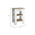 Rockaway 1 Drawer 2 Shelf Kitchen Island White And Light Oak White Particle Board