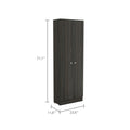 Buxton Rectangle 2 Door Storage Tall Cabinet Carbon Espresso And Black Wengue Brown Particle Board