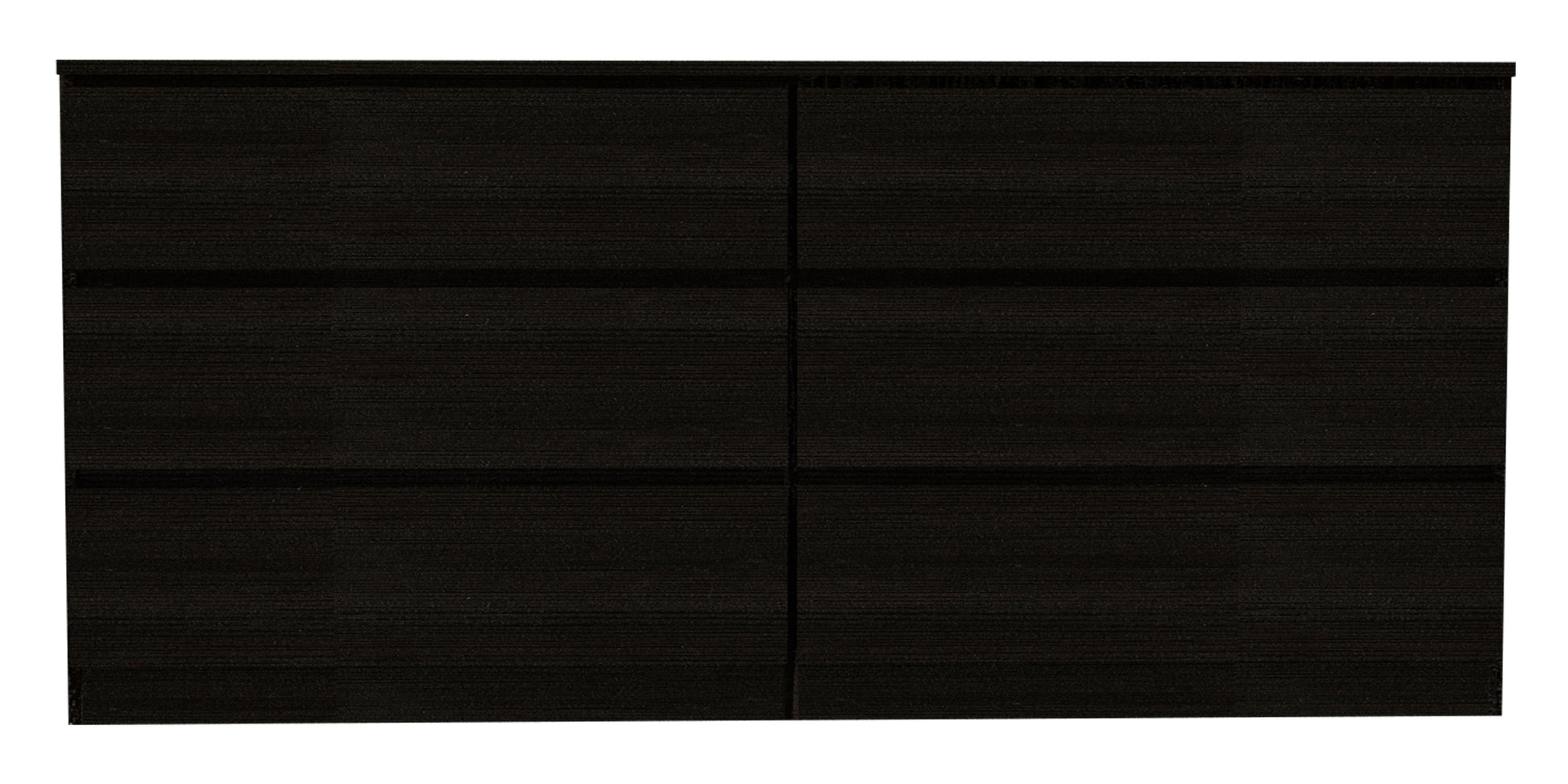 Waterville 6 Drawer Rectangle Dresser Black Wengue Black Particle Board