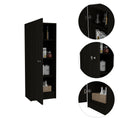 Richmond Rectangle Pantry Cabinet Black Wengue Black Particle Board