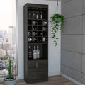 Wolcott 16 Bottle 1 Shelf Bar Cabinet Carbon Espresso Brown Particle Board