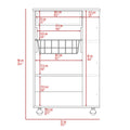 White And Light Oak 5 Shelf 1 Drawer Kitchen Cart White Particle Board