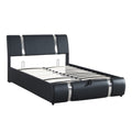 Full Size Upholstered Faux Leather Platform Bed With A Hydraulic Storage System, Black Black Technical Leather