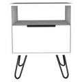 White Creek 1 Shelf 1 Drawer Nightstand White Particle Board