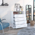 Dover 4 Drawer Rectangle Dresser White White Particle Board