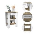 Rockaway 1 Drawer 2 Shelf Kitchen Island White And Light Oak White Particle Board