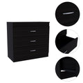 Bethage 3 Drawer Dresser Black Wengue Black Particle Board