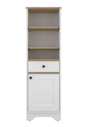 Light Oak And White 1 Drawer 3 Shelf Linen Cabinet White Particle Board