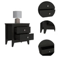 Windsor 2 Drawer Nightstand Black Wengue Black Particle Board