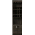 Wolcott 16 Bottle 1 Shelf Bar Cabinet Carbon Espresso Brown Particle Board