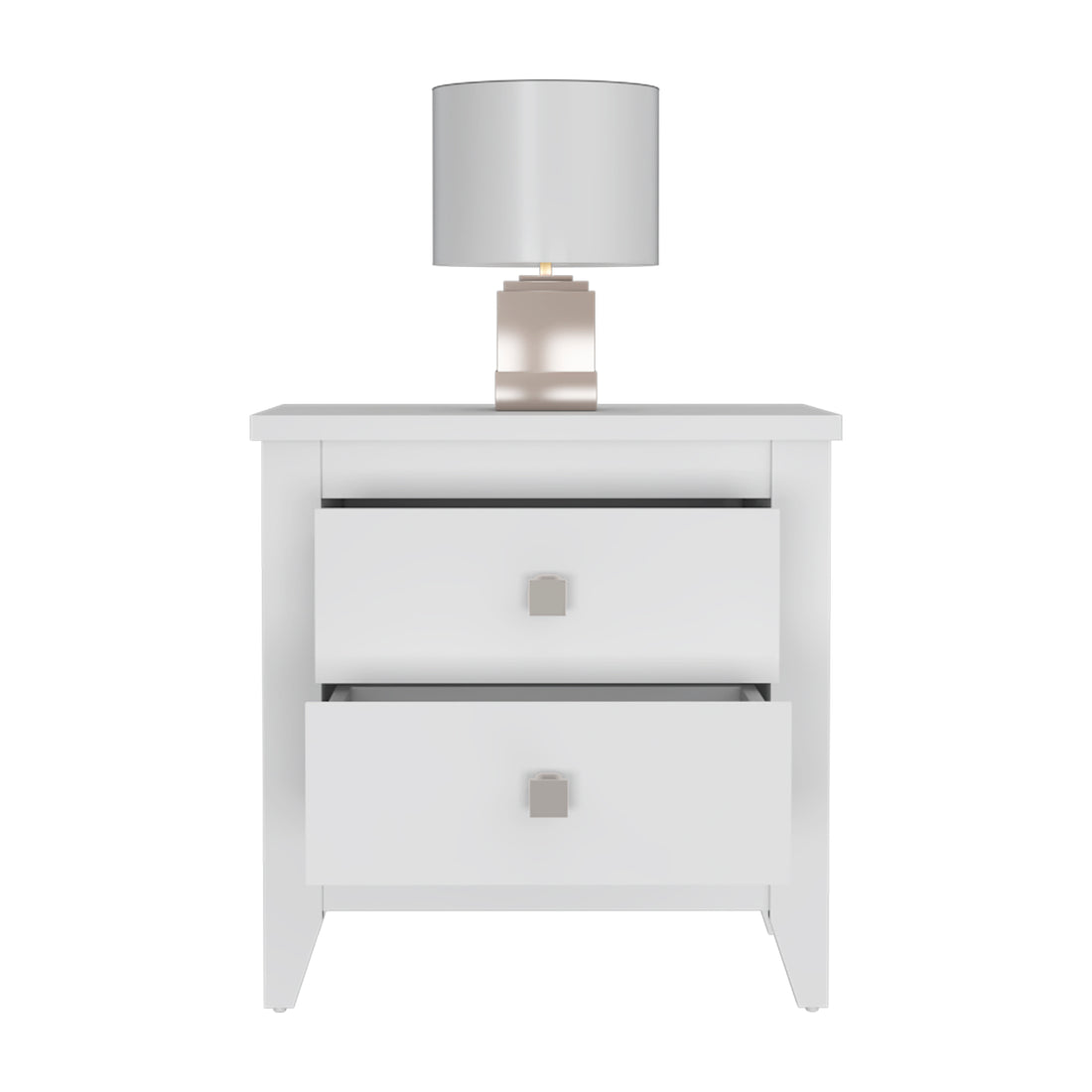 Windsor 2 Drawer Nightstand White White Particle Board