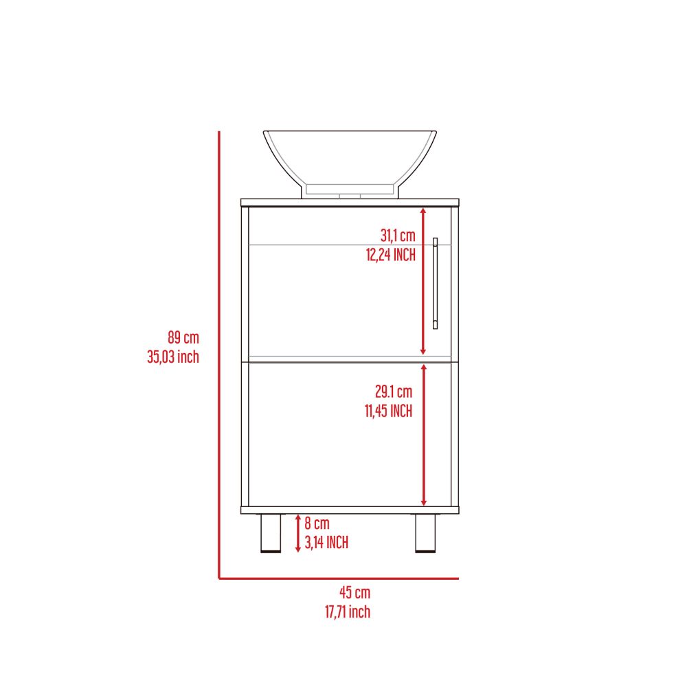 Saybrooke 1 Shelf Single Bathroom Vanity Black Wengue Black Particle Board