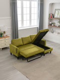 United We Win Sectional Sofa Reversible Sectional Sleeper Sectional Sofa With Storage Chaise Olive Polyester