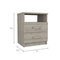 Brookeline 2 Drawer 1 Shelf Rectangle Nightstand Light Grey Light Gray Particle Board