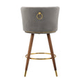 Coolmore Counter Height Bar Stools Set Of 2 For Kitchen Counter Solid Wood Legs With A Fixed Height Of 360 Degrees Gray Solid Wood