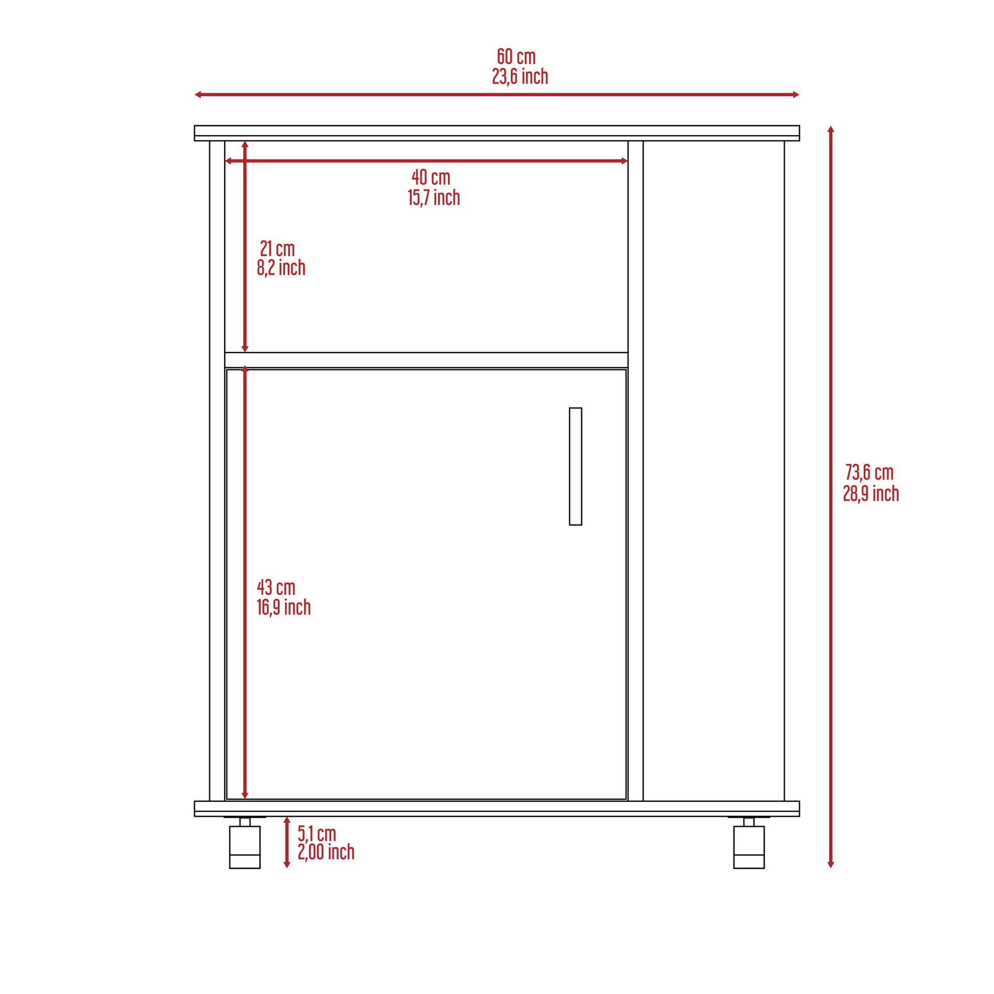 Correy 4 Shelf Microwave Cabinet With Caster White White Particle Board