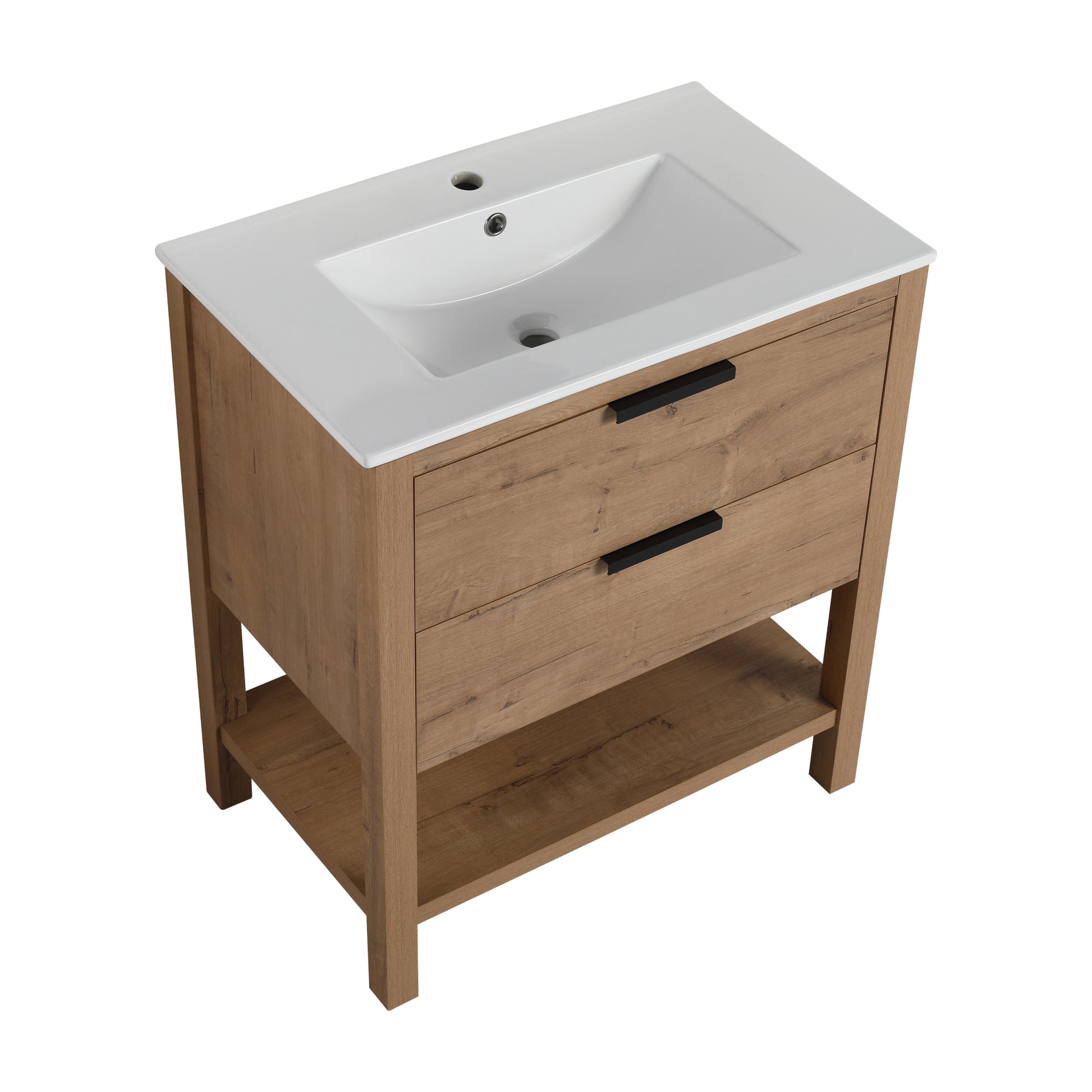 30 Inch Bathroom Vanity Plywood With 2 Drawers Bvb01030Imo Bl9075B 2 Imitative Oak 1 Bathroom Freestanding Modern Plywood