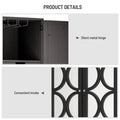 Wine Cabinet Solid Rubber Wood Rack Double Mirror