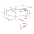 Tilton Rectangle Lift Top Coffee Table White Oak White White Primary Living Space Rectangular Particle Board