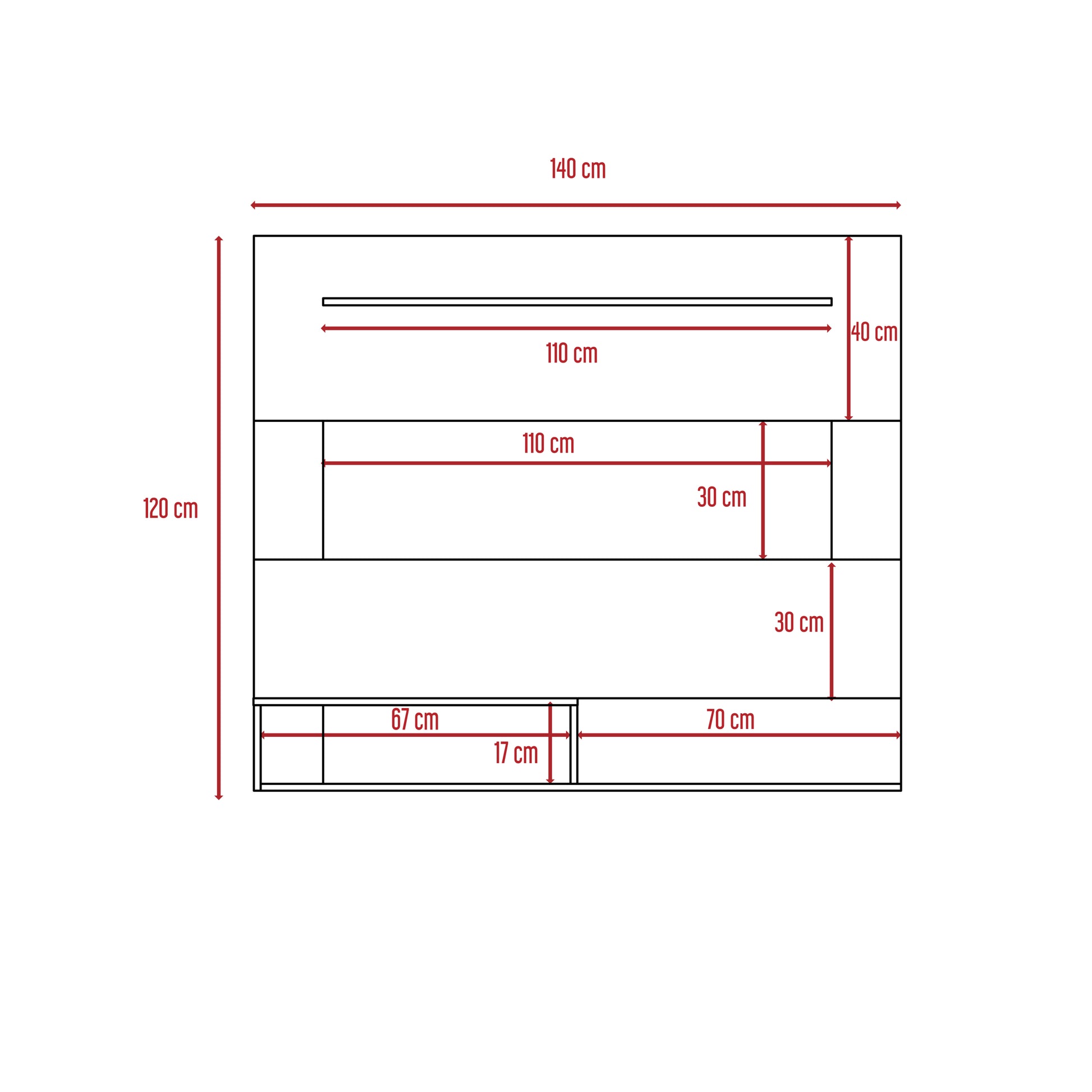 Forest Hills 3 Shelf Floating Entertainment Center Light Pine Beige 50 59 Inches Particle Board