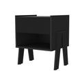 Black Wengue 1 Drawer 1 Shelf Nightstand Black Particle Board