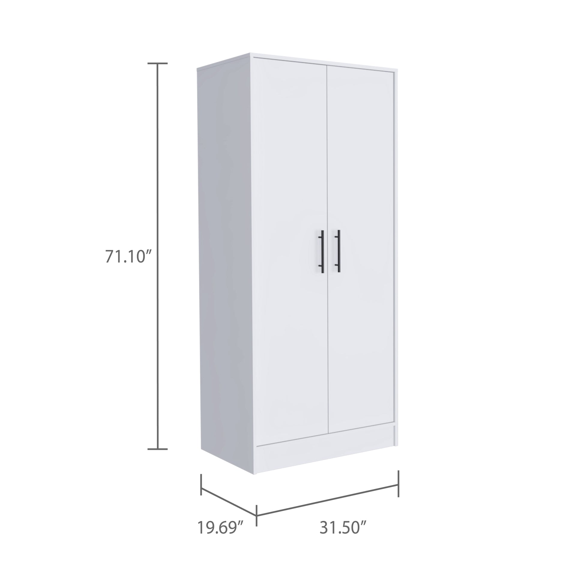 Conway Rectangle Armoire White White Particle Board