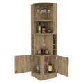 Macadamia 8 Bottle 2 Shelf Bar Cabinet Freestanding 5 Or More Shelves Beige Primary Living Space Shelves Included Particle Board