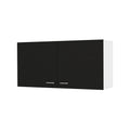 Carbon Espresso Rectangle 2 Door Wall Cabinet Black Particle Board