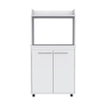 Charlotte 1 Shelf 2 Door Kitchen Pantry White White Particle Board