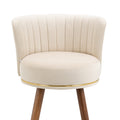 Coolmore Counter Height Bar Stools Set Of 2 For Kitchen Counter Solid Wood Legs With A Fixed Height Of 360 Degrees Ivory Solid Wood