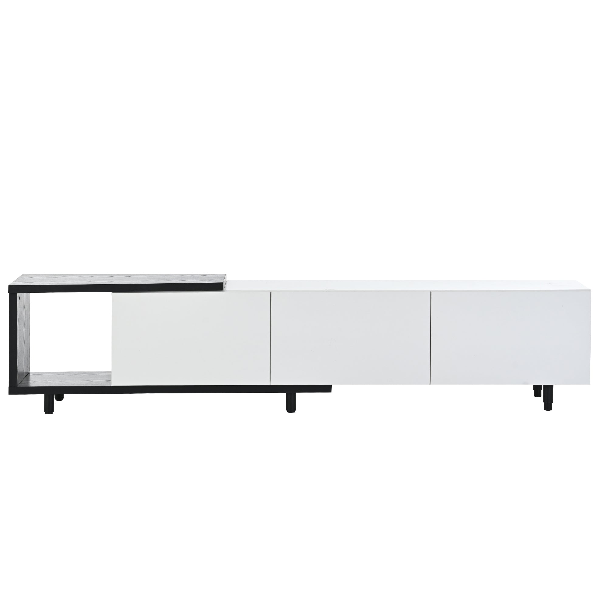 U Can Modern ,Stylish TV Stand TV Cabinet for 80 inch white-particle board