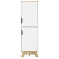 Rutherford 2 Door Pantry Cabinet Light Oak And White White Particle Board