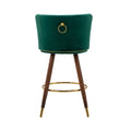 Coolmore Counter Height Bar Stools Set Of 2 For Kitchen Counter Solid Wood Legs With A Fixed Height Of 360 Degrees Emerald Solid Wood